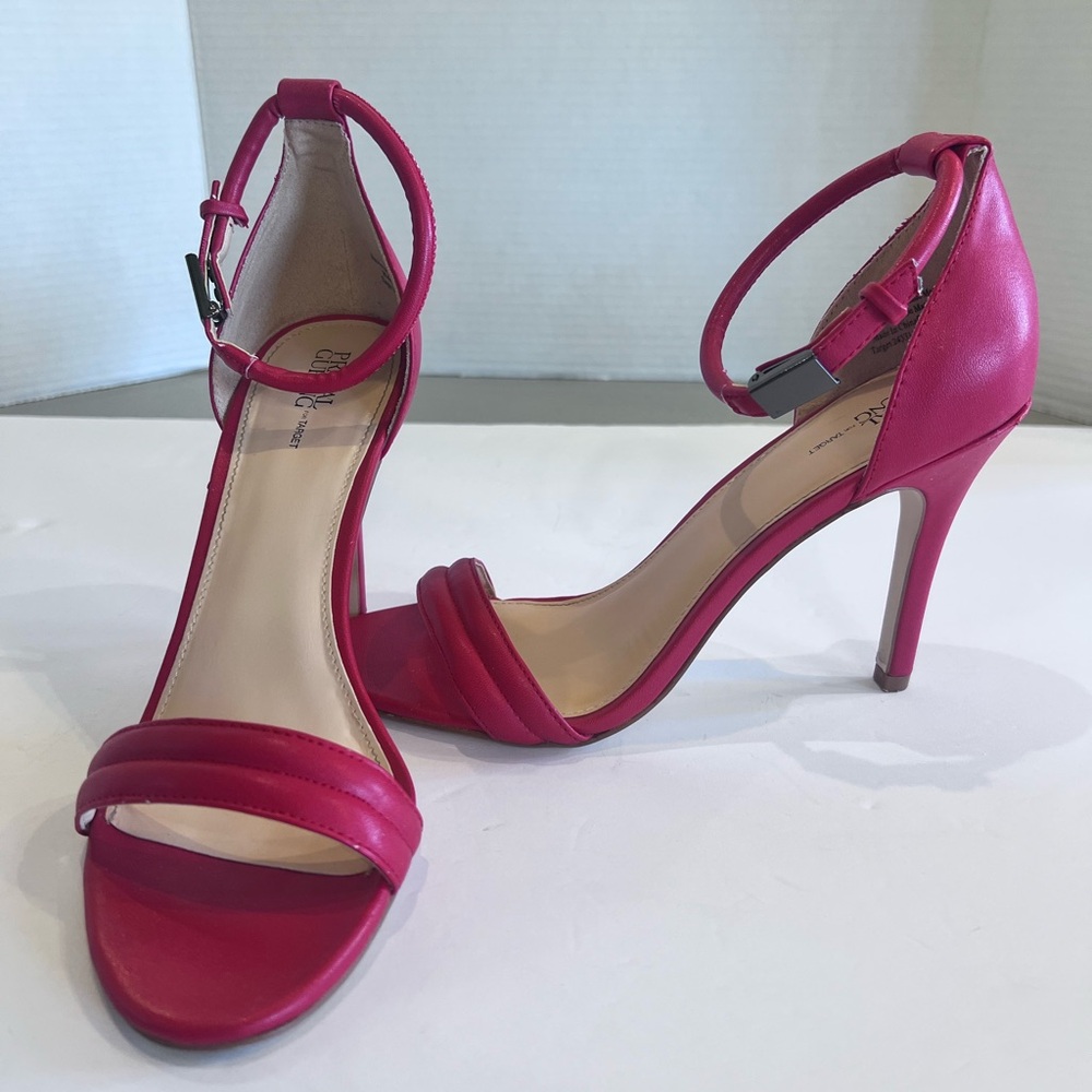 Prabal Gurung for Target Red Ankle-Strap 4” Stiletto Sandals Sz 8 1/2